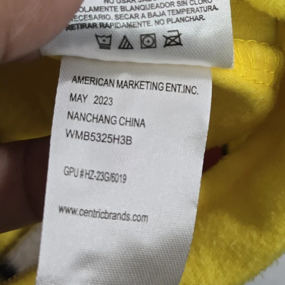 Pokemon Boys Sleepwear 10/12 Yellow Embroidered Jumpsuit Graphic Fleece Pikachu